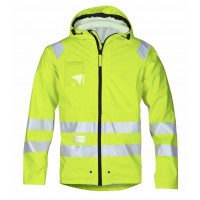 Snickers Workwear High-Vis PU Regen-Arbeitsjacke, Klasse 3, 8233, Farbe High Visibility Yellow/Base, Größe L