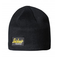 Snickers Workwear Logo Beanie Mütze, 9084, Farbe Black, Größe One size