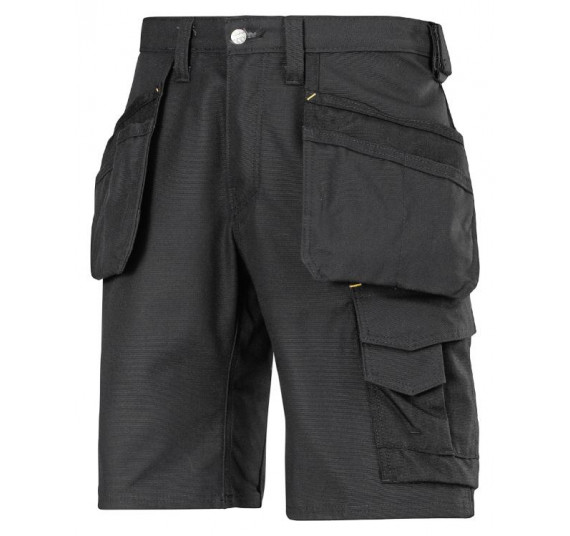 Snickers Workwear Canvas+ Handwerker Arbeitsshorts mit Holstertaschen, 3014, Farbe Black, Größe 44