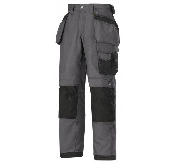 Snickers Workwear Arbeitshose mit Holstertaschen, Canvas+, 3214, Farbe Steel Grey/Black, Größe 52