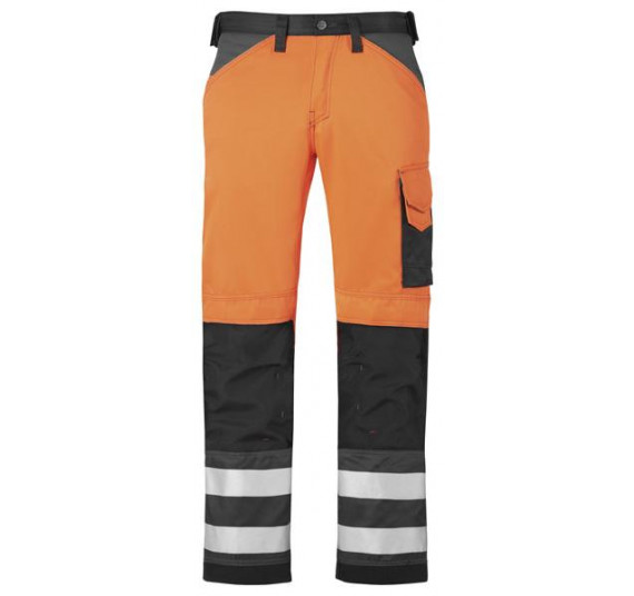 Snickers Workwear High-Vis Arbeitshose, Klasse 2, 3333, Farbe High Visibility Orange/Muted Black, Größe 112