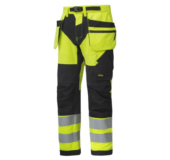 Snickers Workwear FlexiWork, High-Vis Arbeitshose+ mit Holstertaschen, Klasse 2, 6932
