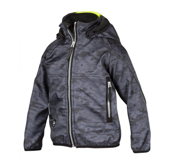 Snickers Workwear Junior Soft Shell Jacke, 7506, Farbe Steel Grey/High Visibility Yellow, Größe 98/104