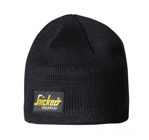 Snickers Workwear Logo Beanie Mütze, 9084, Farbe Black, Größe One size