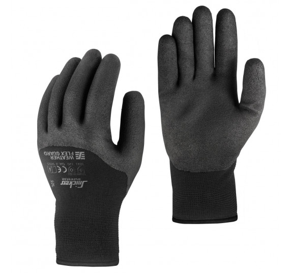 Snickers Workwear WETTER Flex Guard Handschuhe PAAR, 9325, Farbe Black, Größe 10